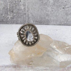 Native American White Buffalo Ring Chris Etsitty Navajo Sterling Silver